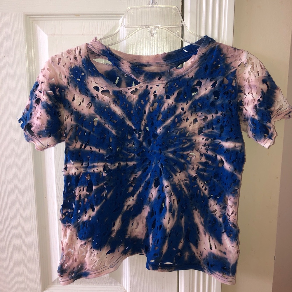 Trendy tie dye cut shirt